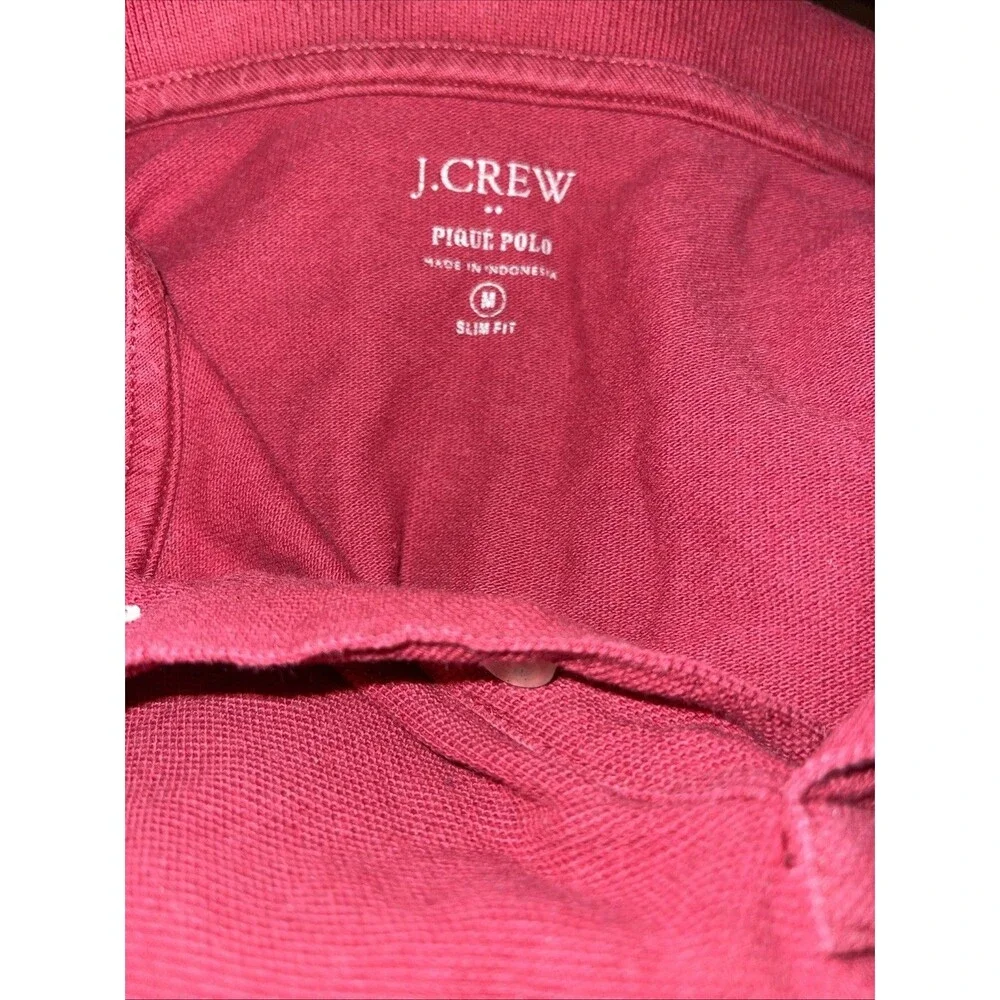 J Crew Shirt Men’s Medium Red Polo Short Sleeve Collar Solid Pullover